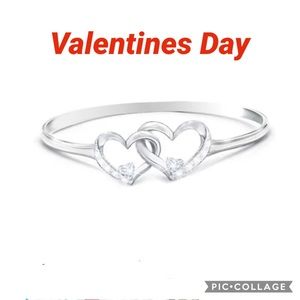 925 Sterling Silver Double Heart Ring